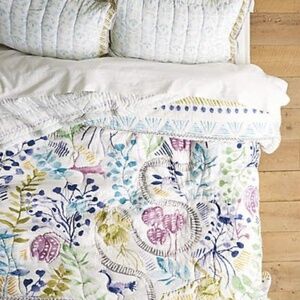 Anthropologie Zanzibar Queen Quilt with 2 Shams and 1 Euro Sham